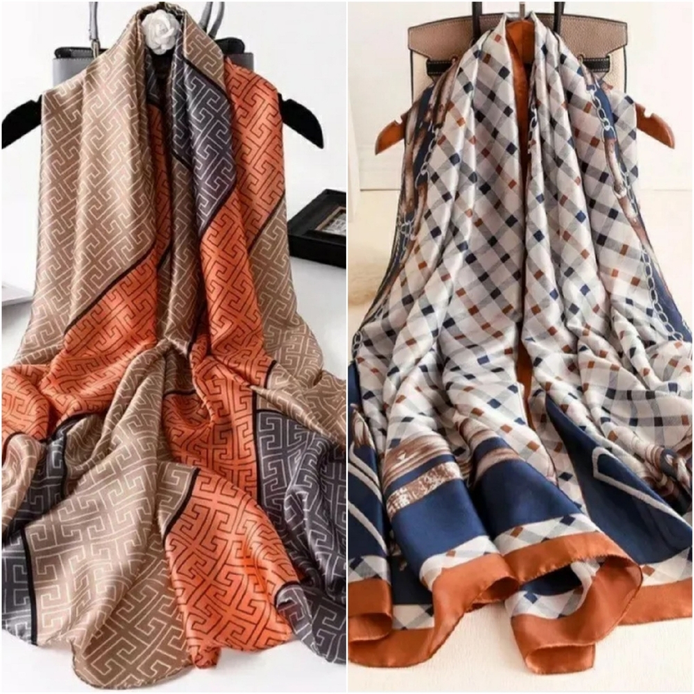 100% 71" x 35" Silk Scarves